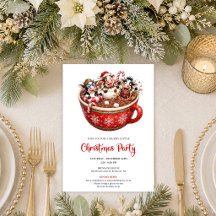 Invitación de fiesta de Navidad con vacas alegres