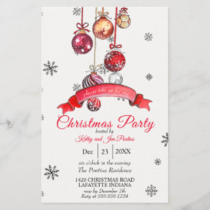 Invitación de fiesta de Navidad con volante de acu