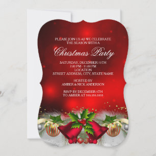 Invitación de fiesta de Navidad de campanas de ace