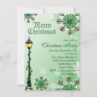 Invitación de fiesta de Navidad de copo de nieve v