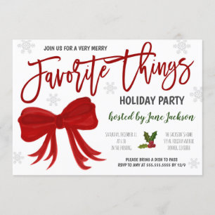 Invitación de fiesta de Navidad de cosas favoritas