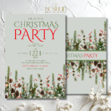Invitación de fiesta de Navidad de elegante vegeta