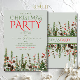 Invitación de fiesta de Navidad de elegante vegeta