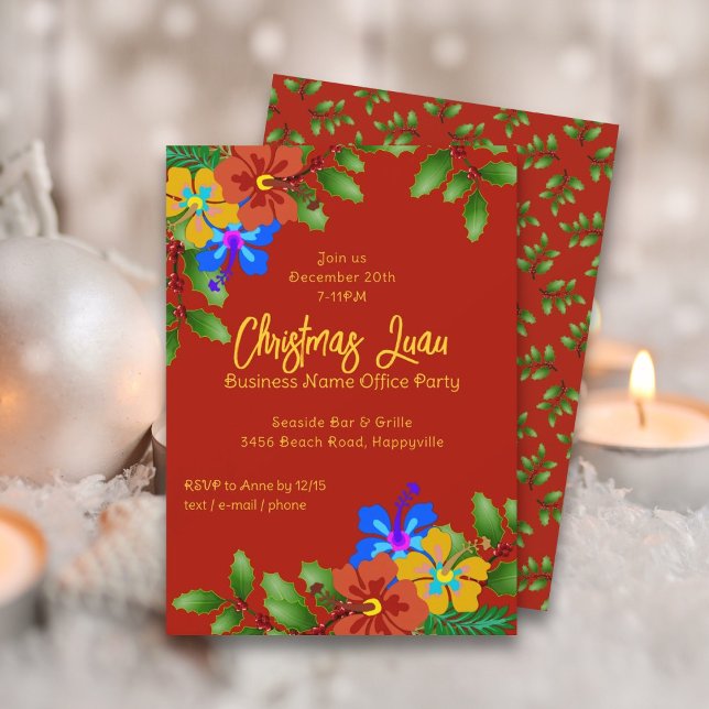 Invitación de fiesta de Navidad de Hibiscus y Holl (Subido por el creador)