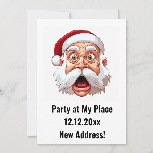 Invitación de fiesta de Navidad de nueva dirección (Anverso)