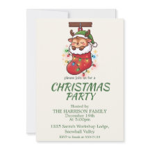 Invitación de fiesta de Navidad de Reno Chibi Lind