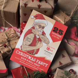 Invitación de fiesta de Navidad de Santa Claus Roc