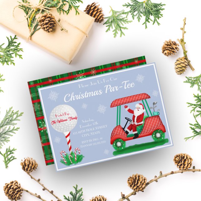 Invitación de fiesta de Navidad de Santa en carrit (Subido por el creador)