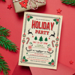Invitación de fiesta de Navidad de vacaciones de i