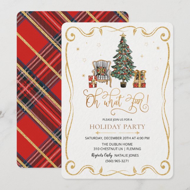 Invitación de fiesta de Navidad de vacaciones dive (Anverso / Reverso)