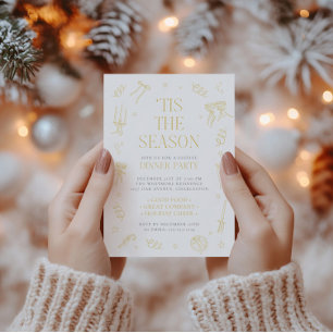 Invitación de fiesta de Navidad dibujada a mano pa