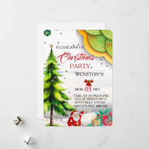 Invitación de fiesta de Navidad editable, imprimib