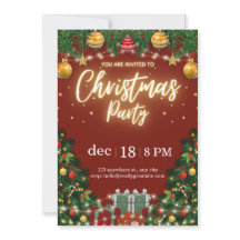 Invitación de fiesta de Navidad elegante y festiva