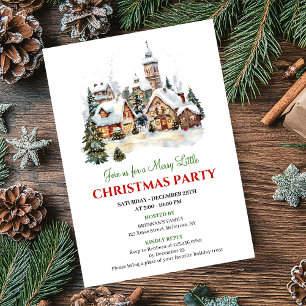 Invitación de fiesta de Navidad escena navideña cl
