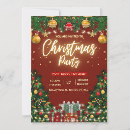 Invitación de fiesta de Navidad festiva