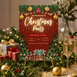 Invitación de fiesta de Navidad festiva