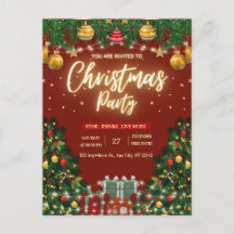 Invitación de fiesta de Navidad festiva