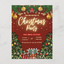 Invitación de fiesta de Navidad festiva