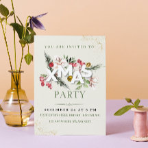 Invitación de fiesta de Navidad minimalista de cre