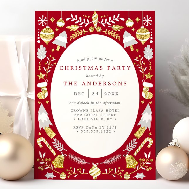 Invitación de fiesta de Navidad moderna y festiva  (Subido por el creador)