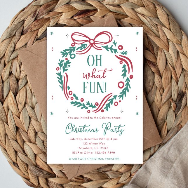 Invitación de fiesta de Navidad Oh Qué Diversión  (Subido por el creador)