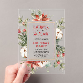 Invitación de fiesta de Navidad para comer, beber