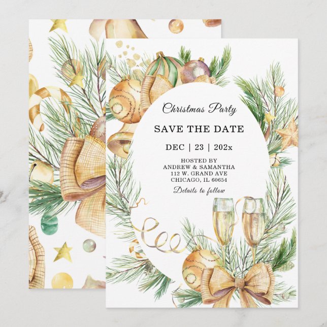 Invitación de Fiesta de Navidad para Guardar la Fe (Anverso / Reverso)