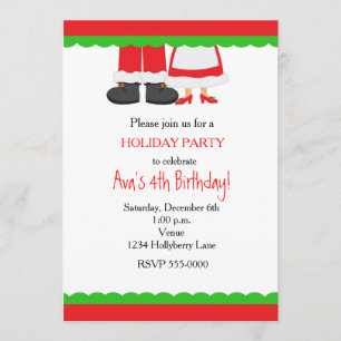 Invitación de fiesta de Navidad Santa Sra. Claus