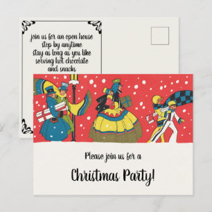 Invitación de fiesta de Navidad victoriana vintage