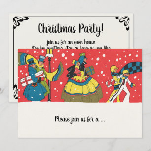 Invitación de fiesta de Navidad Victoriana vintage