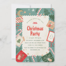 Invitación de fiesta de Navidad vintage