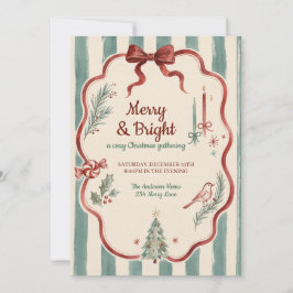 Invitación de fiesta de Navidad vintage