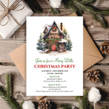 Invitación de fiesta de Navidad vintage para una f