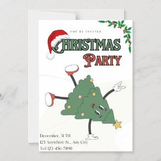 Invitación de fiesta de navidades a Navidad verde 