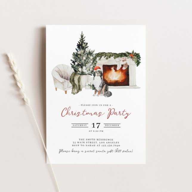 Invitación de fiesta de Navidades de acuarela (Subido por el creador)