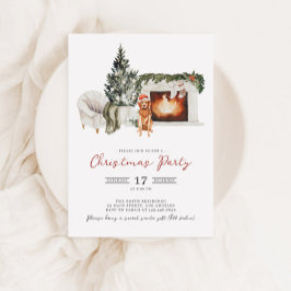 Invitación de fiesta de Navidades de acuarela