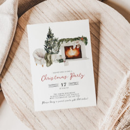 Invitación de fiesta de Navidades de acuarela