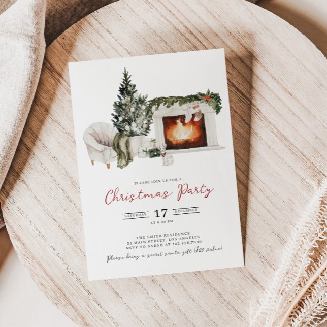 Invitación de fiesta de Navidades de acuarela (Subido por el creador)