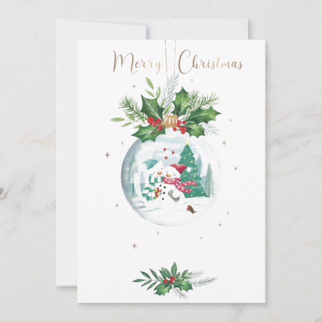 Invitación de fiesta de Navidades de acuarela (Anverso)