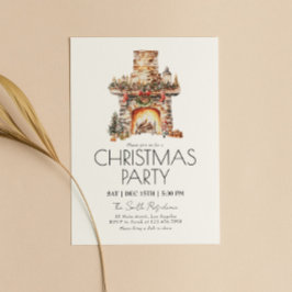 Invitación de fiesta de Navidades de acuarela mode