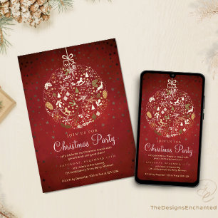 Invitación de fiesta de Navidades de celebraciones
