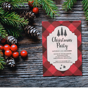 Invitación de Fiesta de Navidades de escúfalo rojo