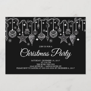 Invitación de fiesta de Navidades de Ornamentos Co
