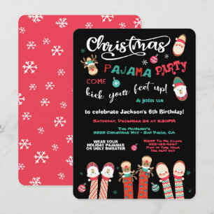 Invitación de fiesta de navidades de Pajama
