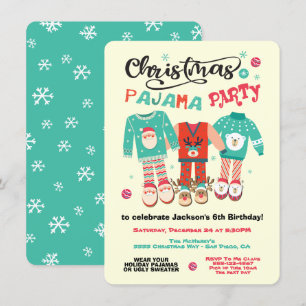 Invitación de fiesta de navidades de Pajama