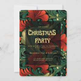 Invitación de Fiesta de Navidades de plantilla flo