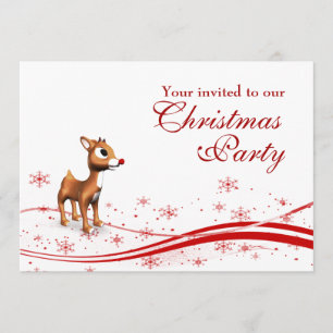 Invitación de fiesta de Navidades de renos Persona