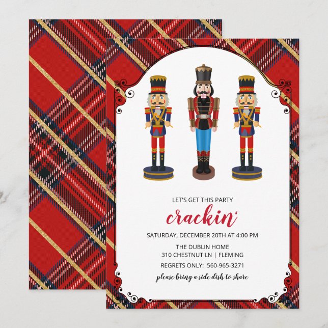 Invitación de fiesta de Navidades de vacaciones de (Anverso / Reverso)