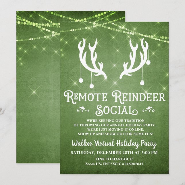 Invitación de fiesta de Navidades de vacaciones vi (Anverso / Reverso)