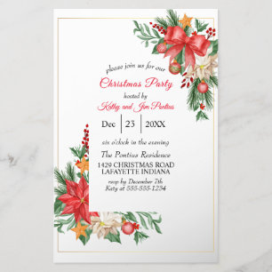 Invitación de fiesta de Navidades de volante acuar